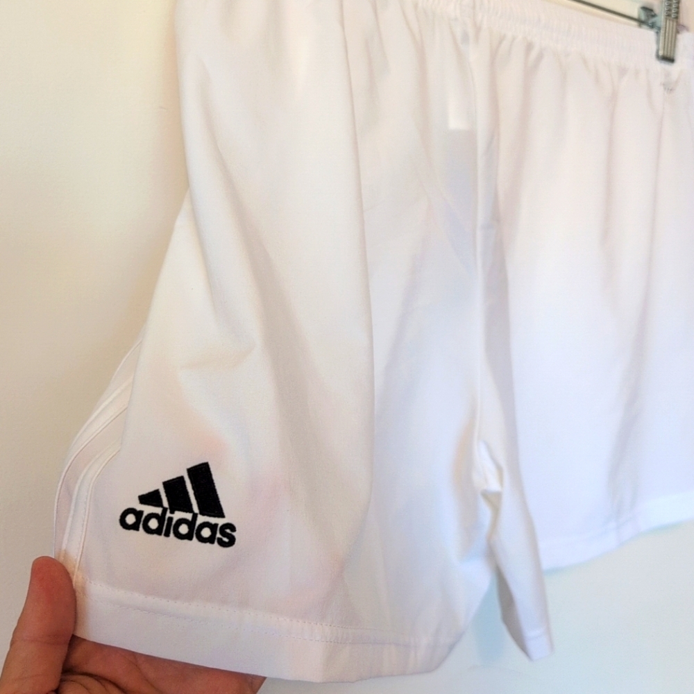 Adidas Climalite Athletic Shorts L White Womens Lightweight Running Training NWT